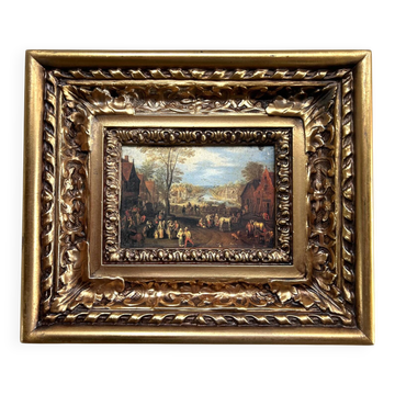 Reproduction sur toile, Place de village animée par Jan Brueghel