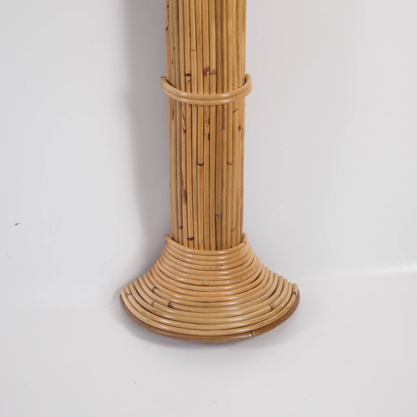 Pair of coconut tree sconces, rattan palm tree