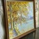 F. Zerboni – Animated Lakeside Landscape – Oil on Panel – Mid 20th Century