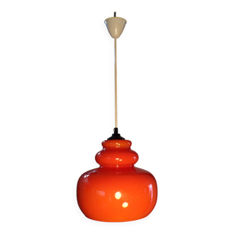 Orange opaline pendant light 1970