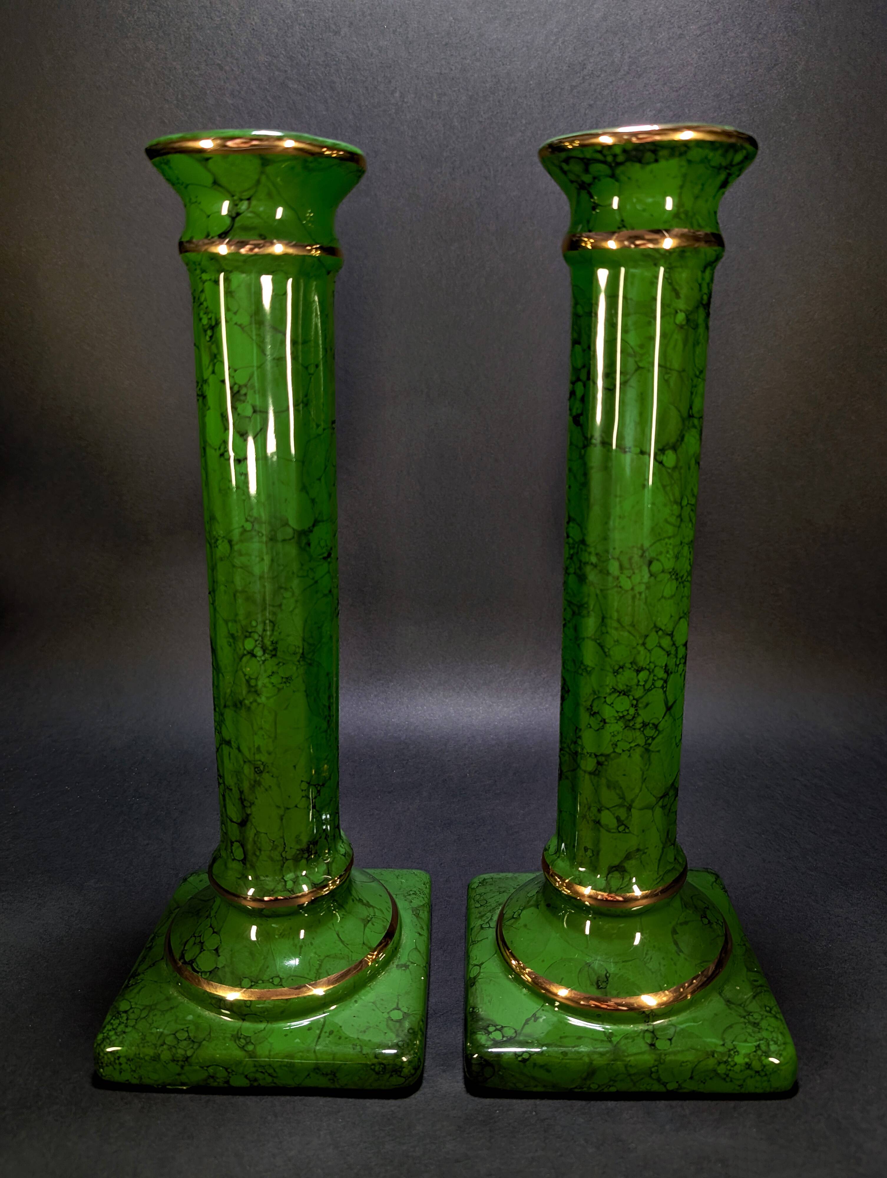 Pair of Decorative Neoclassical Columns Hollywood Regency 33x12 cm