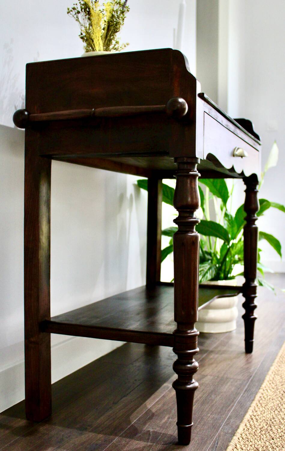 Solid wood serving cart