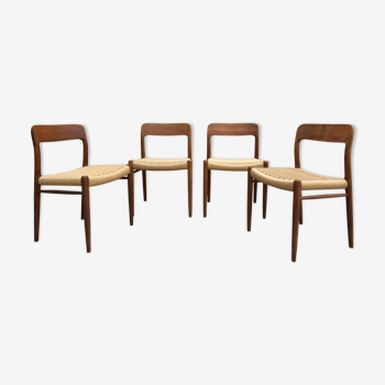 Series of 4 chairs Niels Otto Moller model 75