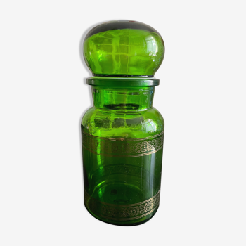 Green tinted glass bottle 70s
