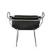 Organic sculptural bar stool c. Backrest Old Silver Steel and Black Leather