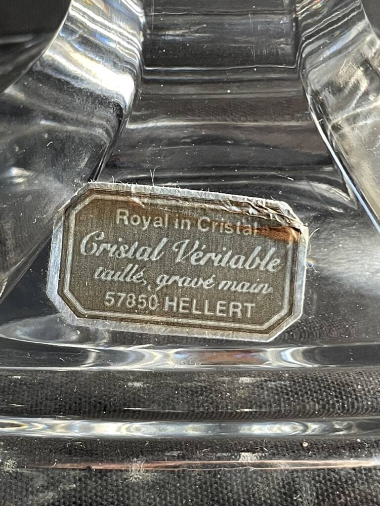 Pair of crystal candlesticks – Bernard Schott – Hellert (Moselle)