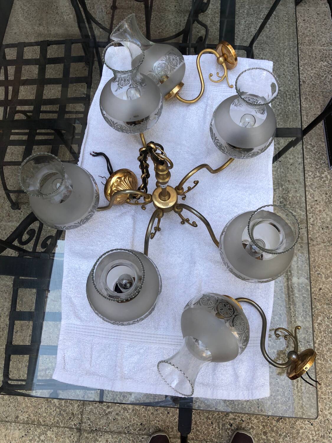 Lustre laiton vintage et ses apiques