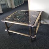 Table basse en marbre et métal, années 70