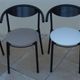 6 gondola-style chairs with a metal structure for indoor and outdoor use.