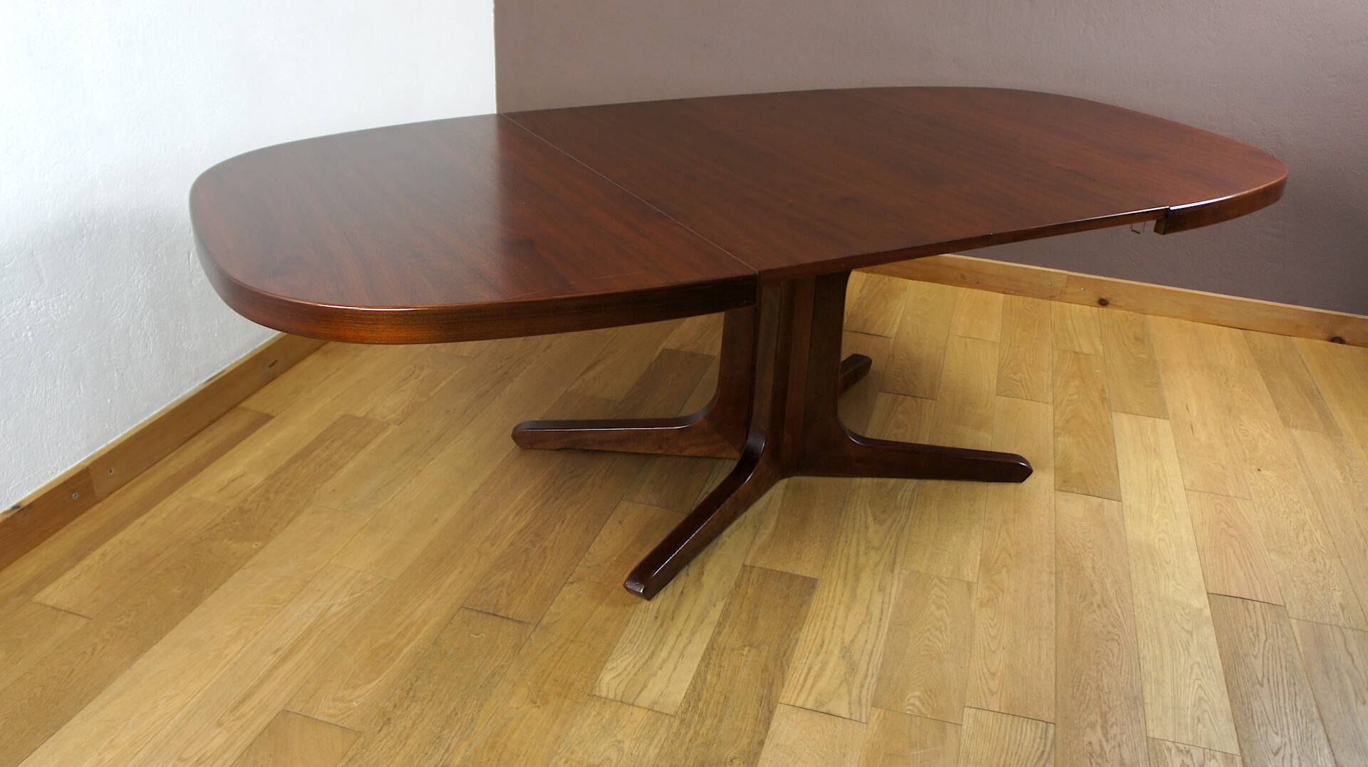 Table Ovale & Pied Central Vintage Année 1960 / 1970