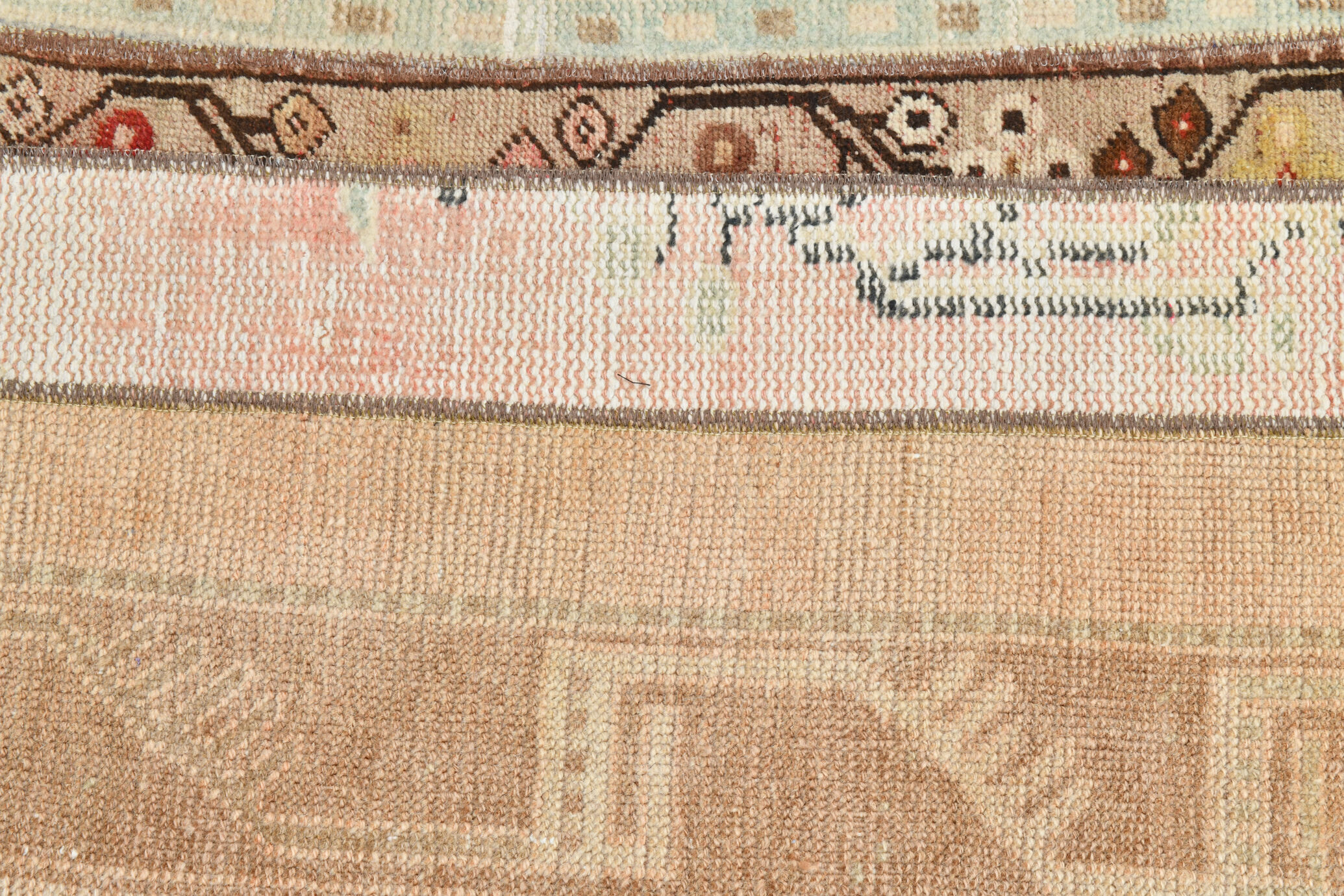 Neutral narrow vintage runner rug,64x262cm