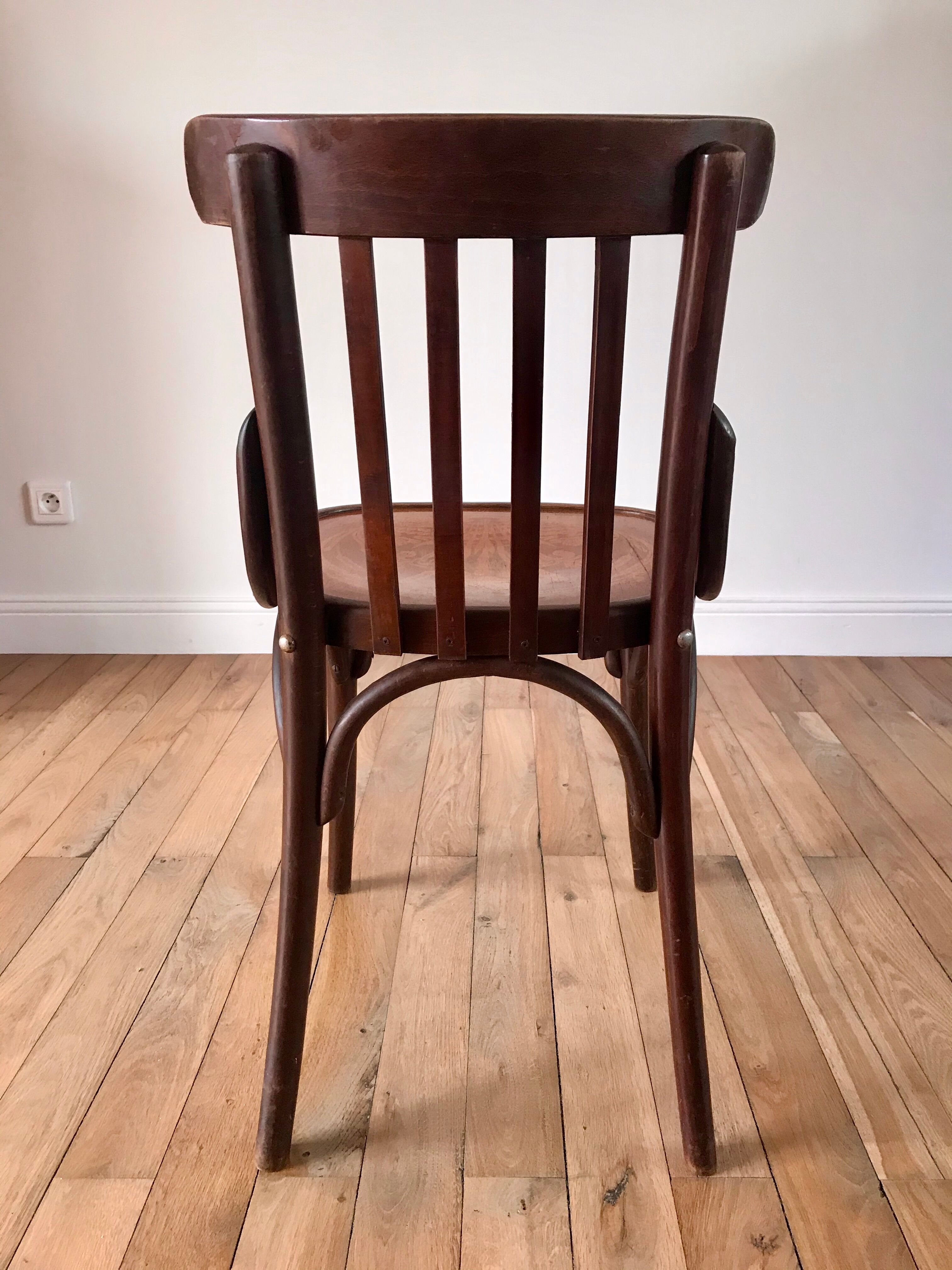 Curved wooden bistro chair 40s 50s
