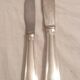 Set of 7 table knives & 5 fruit/cheese knives in silver art deco style