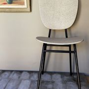 Speckled skaï chair and feet black metal tubes 50s
