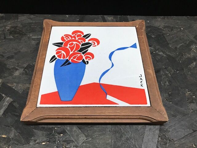 Retro enamelled plate