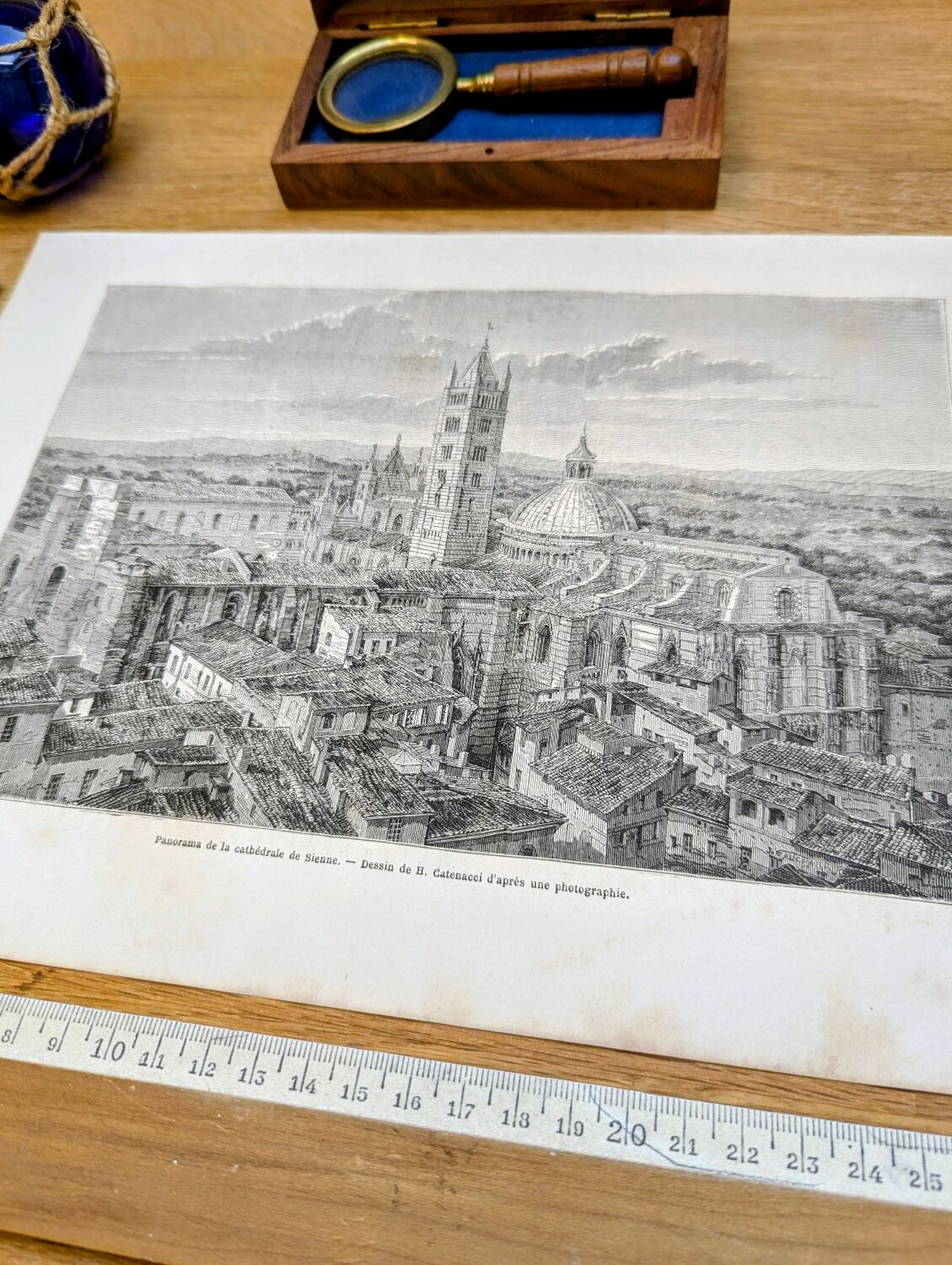 The Cathedral of Siena, Italy. Printed illustration from 1866.