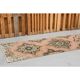 1970s Vintage Turkish Hand-Knotted Wool & Cotton Orange Runner Rug 81x386