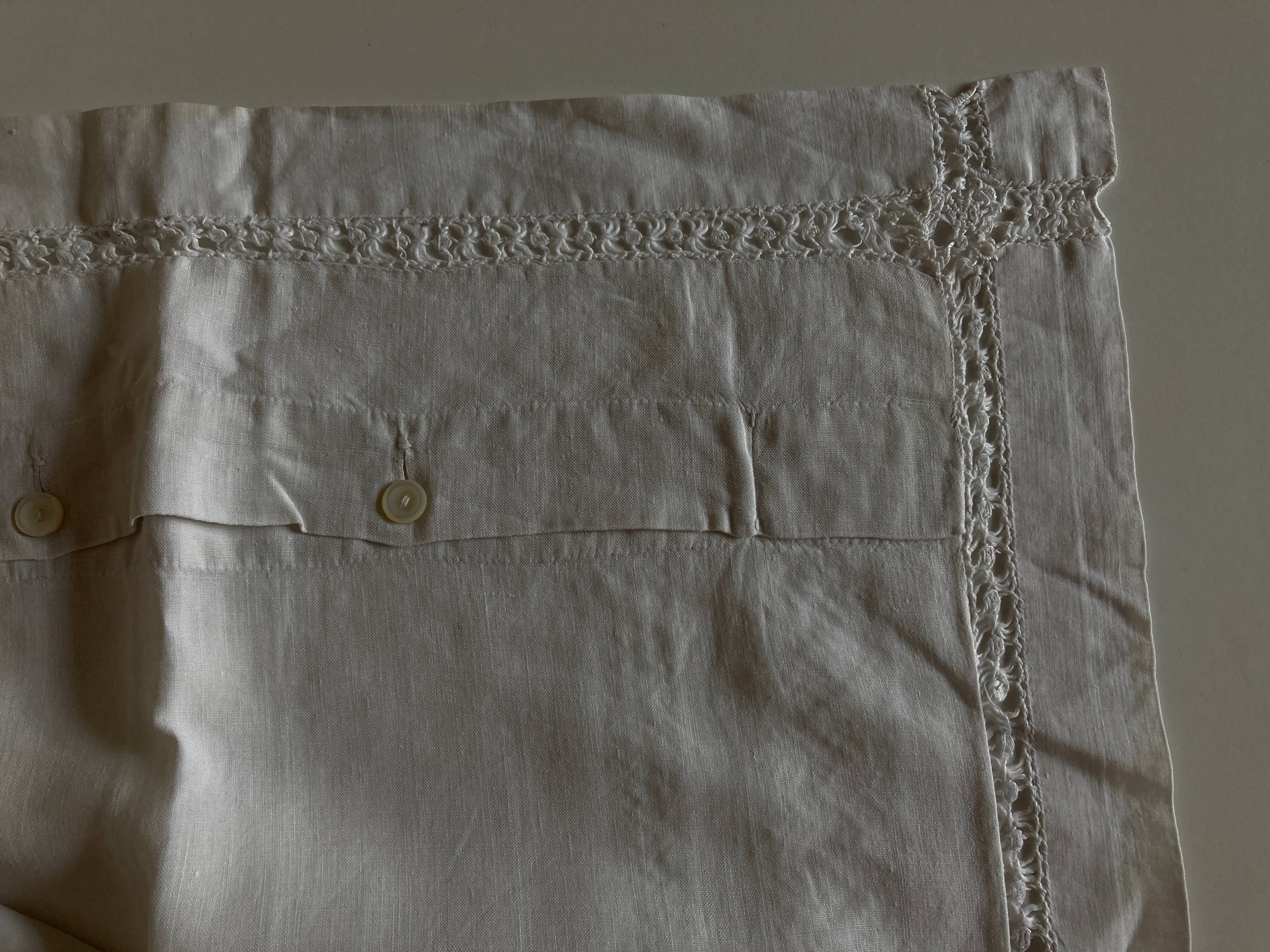 19th century pillowcase embroidered with complex days