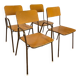 Set of 2 vintage school chairs and 2 armchairs.