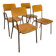 Set of 2 vintage school chairs and 2 armchairs.