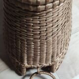 Ancien porte bouteille en vannerie
