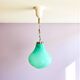Lustre en verre opalin turquoise des années 50