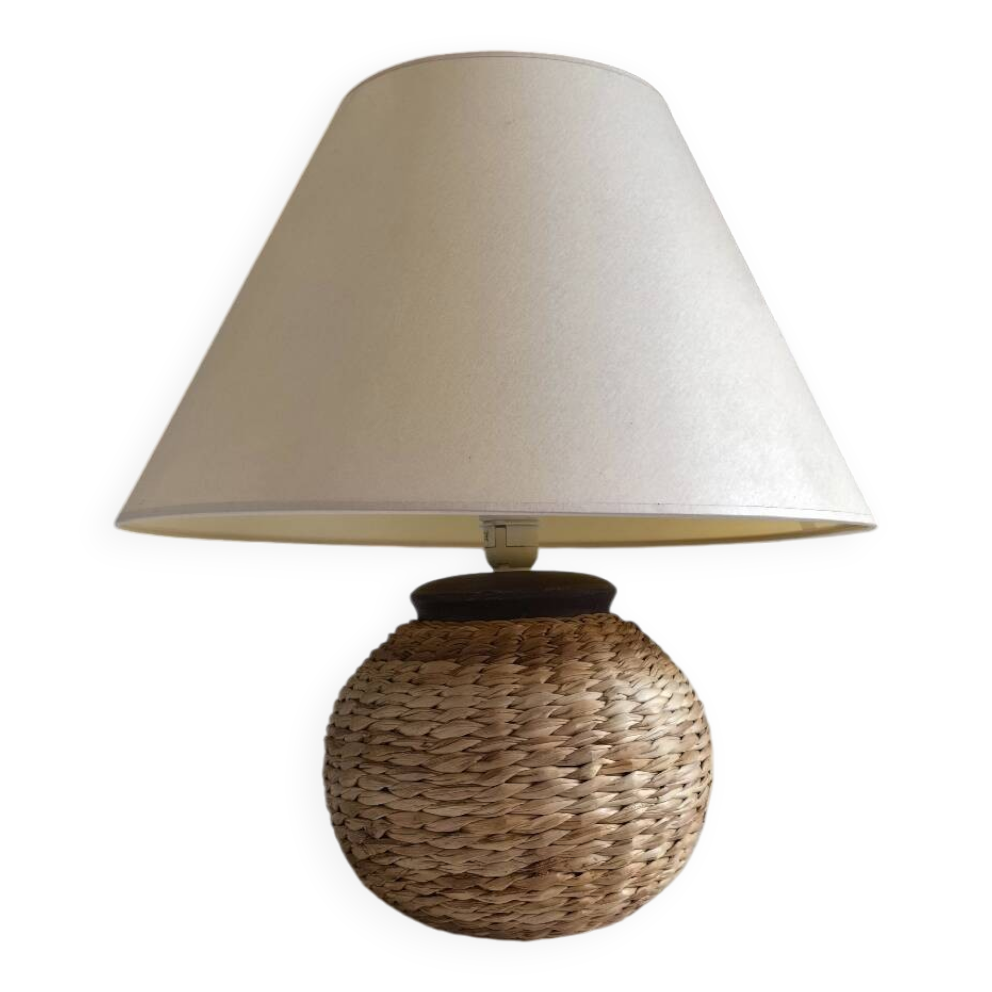 Vintage wicker table lamp