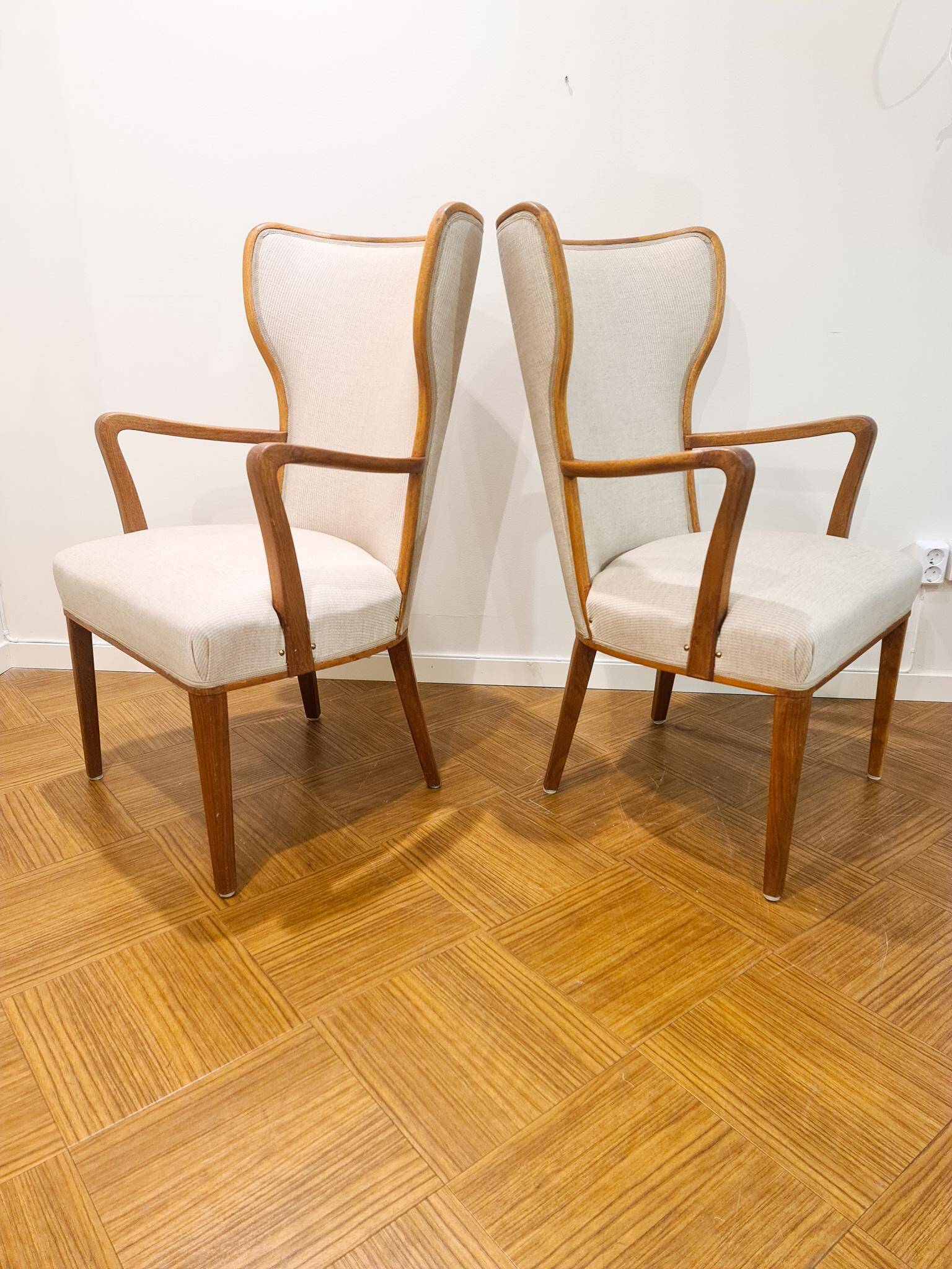 Art Deco lounge chairs Swedish office furniture, Sweden, 1940s