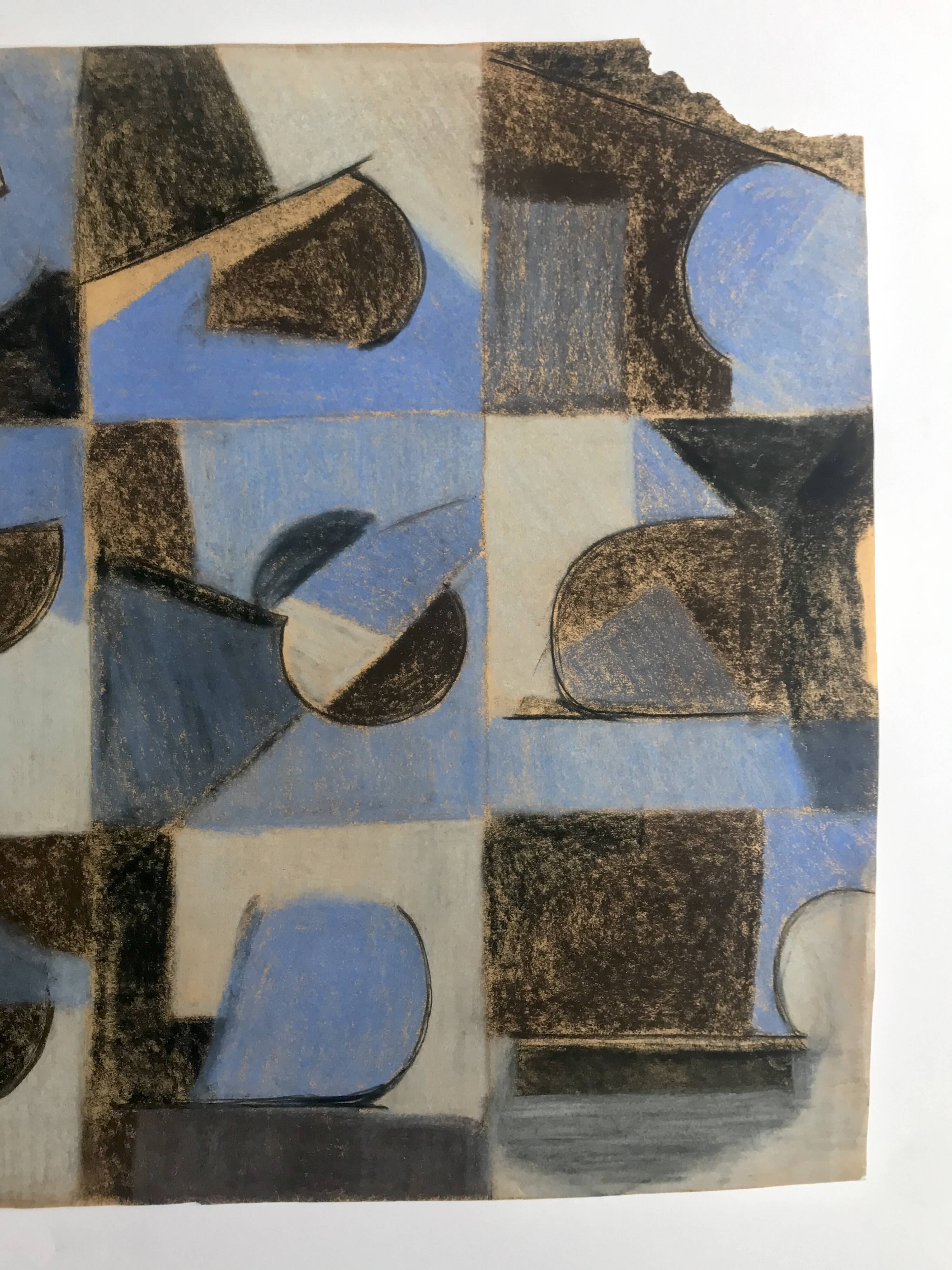Heide lindecke, untitled, circa 1960-70. mixed media in colors on p