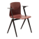 Chaise Galvanitas S22 accoudoirs acajou et noir