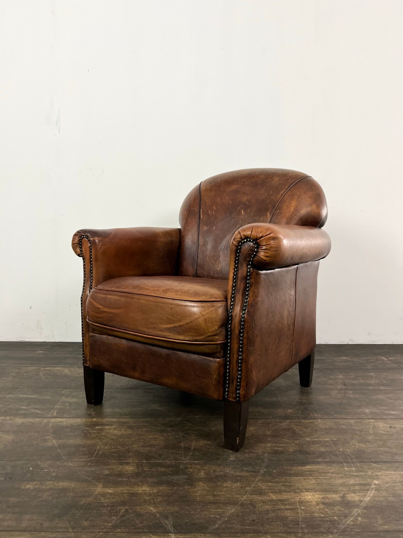 Club chair sheep leather