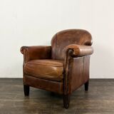 Club chair sheep leather
