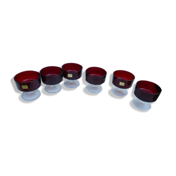 Service de 6 coupes luminarc rubis 70s