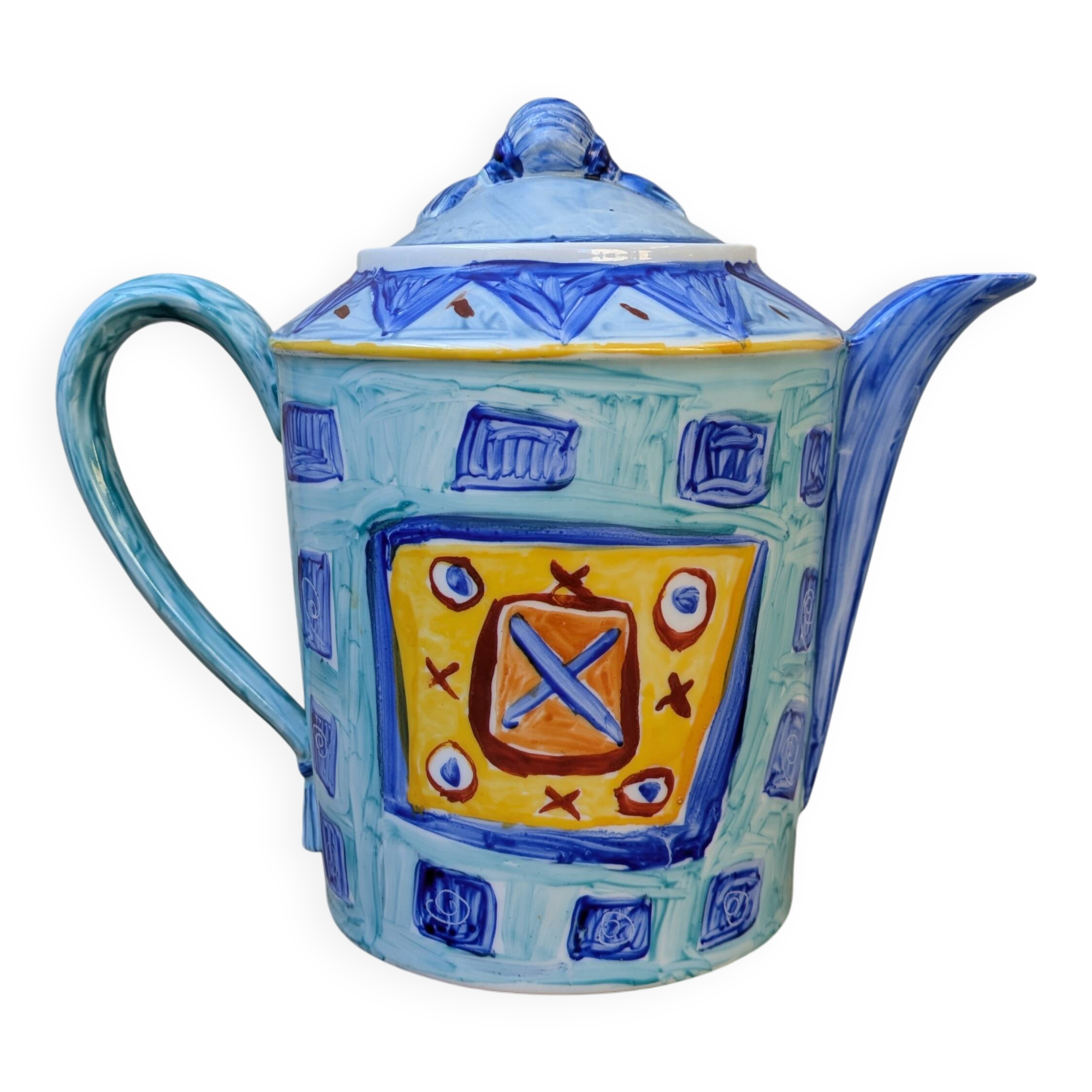 Théière en porcelaine de Limoges peinte à la main par Christine Etchevers
