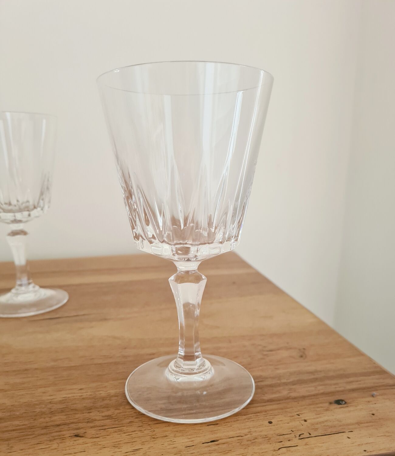 Crystal water glasses from Arques