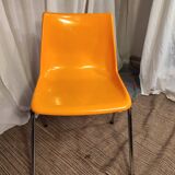 Orange plastic chair 1970