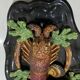 Large oval wall plate in Palissy majolica from Vallauris