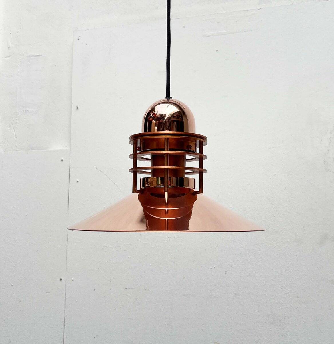 Vintage Copper Pendant Lamp Nyhavn by Alfred Homann and Ole V. Kjær for Louis Poulsen, 1980s