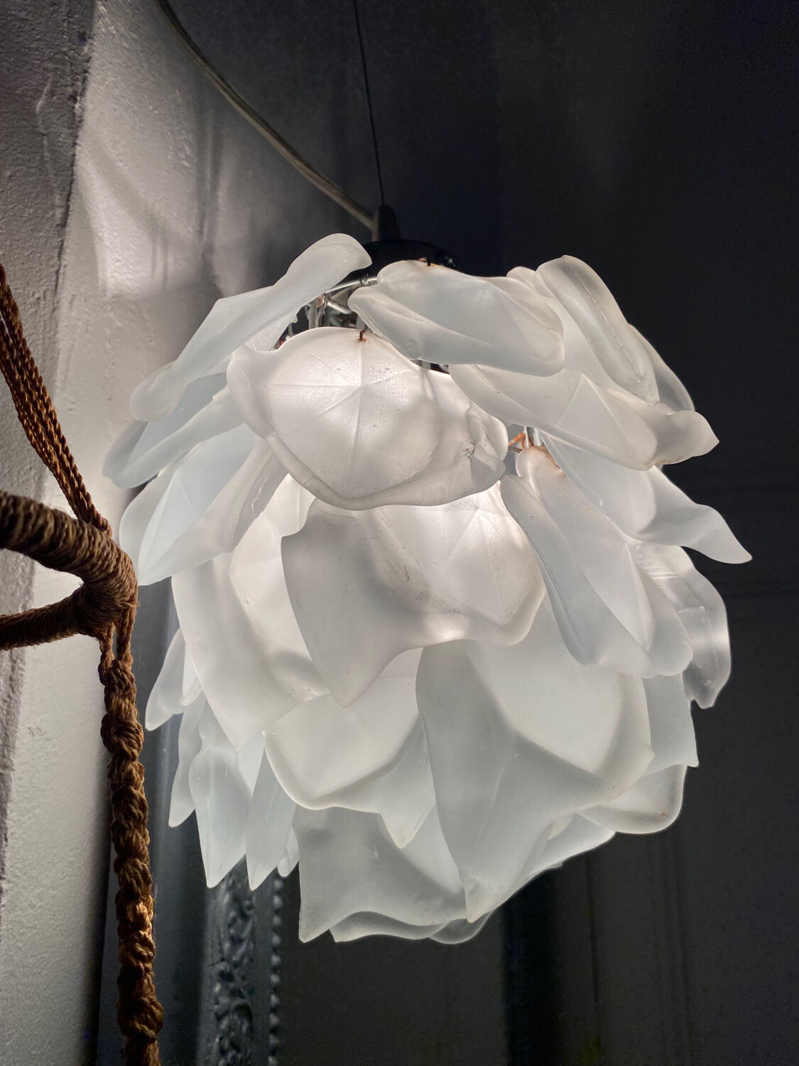 Vintage flower glass pendant chandelier