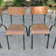 set of four school chairs 1950