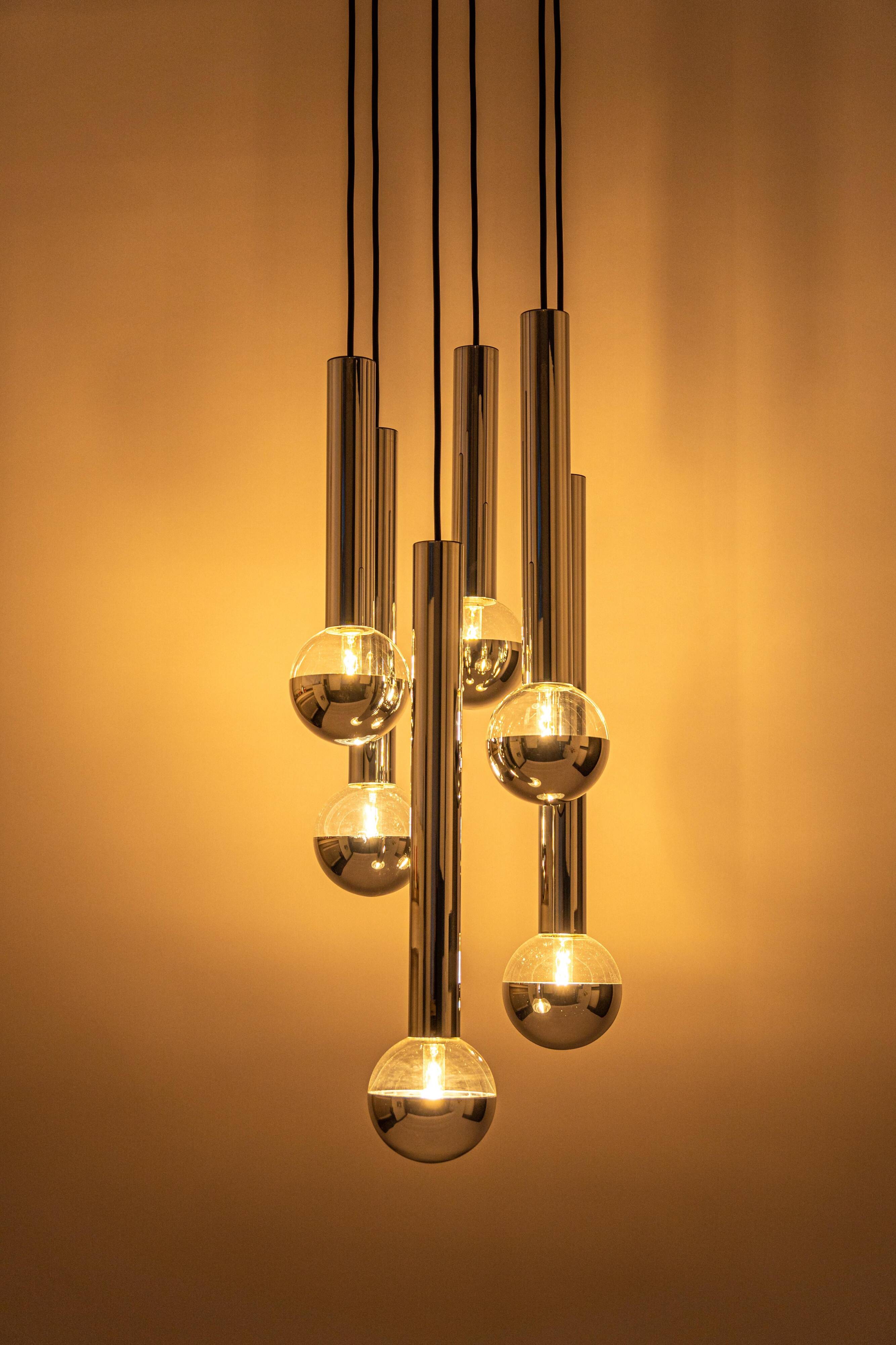 cascade chandelier design for Staff Leuchten, Germany, 1970s