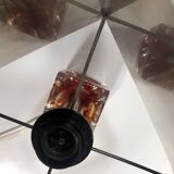 Table Lamp • Cube • Fractal Resin • Polished Steel • Chrome • 1970