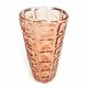 Envelope vase, modernism, pink glass, Ząbkowice, Poland, 1970s