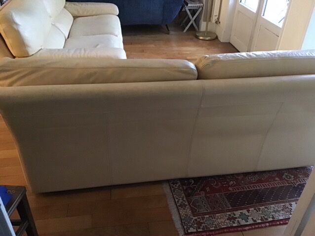 Pair of grained leather sofas Duvivier iconic model Maillol 1990