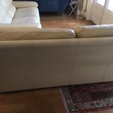 Pair of grained leather sofas Duvivier iconic model Maillol 1990