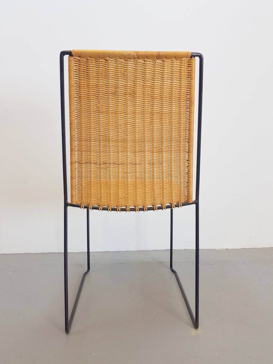 Mid-Century Modern Wicker Wire Chair by Raoul Guys, 1960s