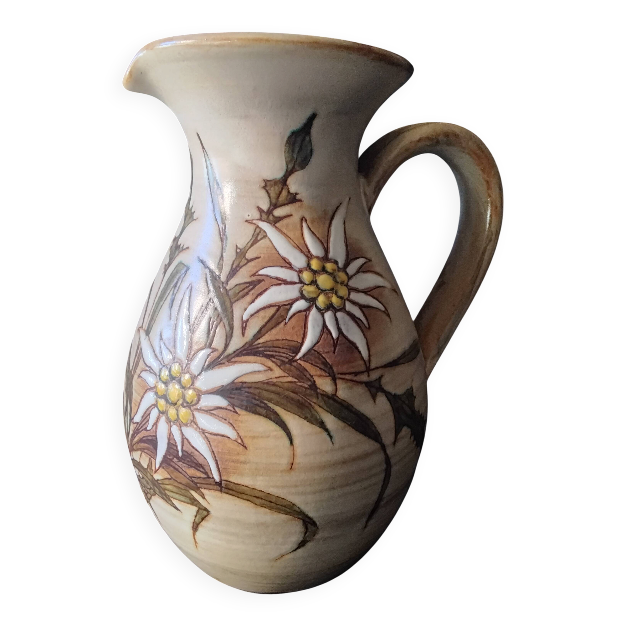 Jug signed in ceramic by Fonck and Matéo made in Valauris.
