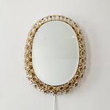 Illuminated floral mirror by Palwa