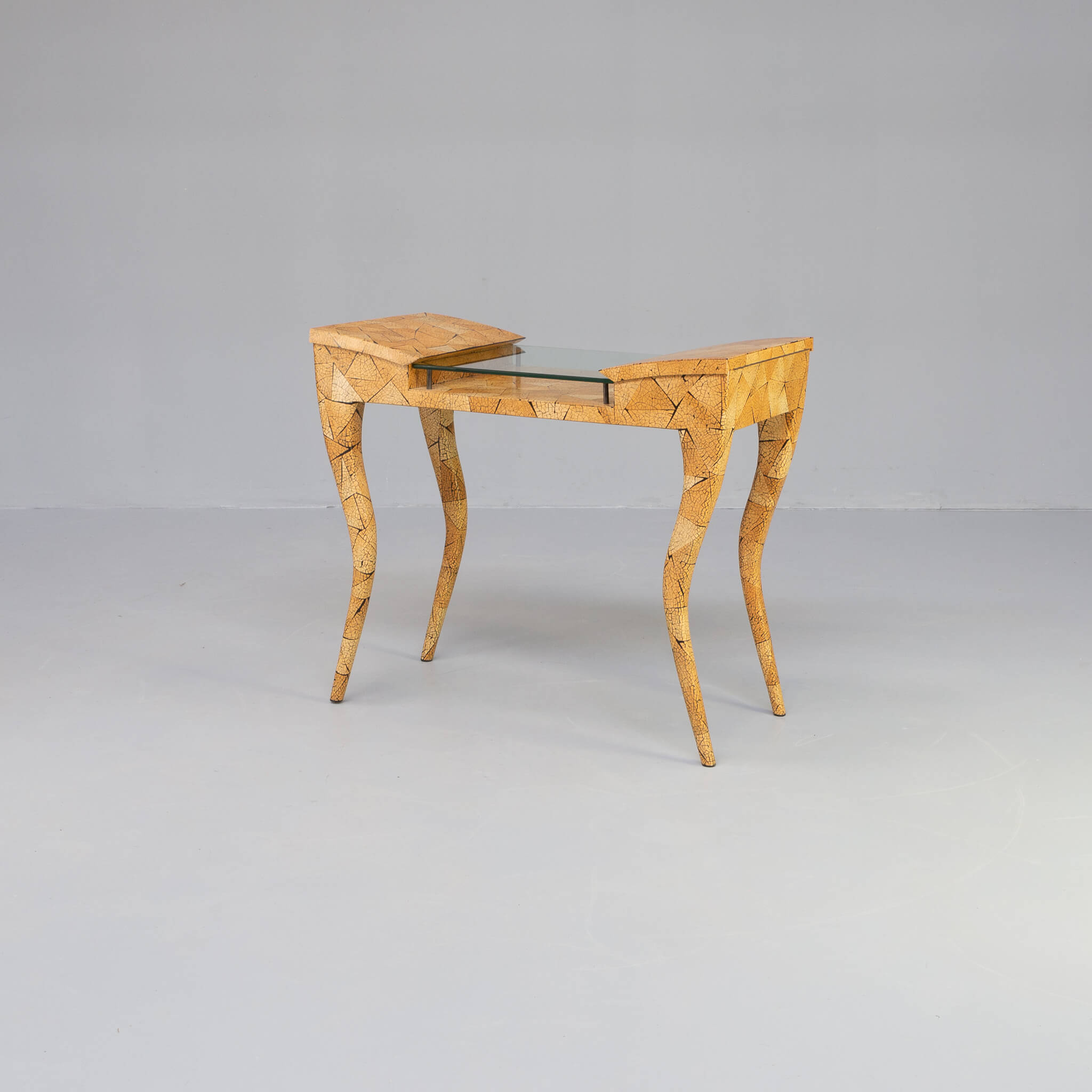 80s R & Y Augousti coconut shell inlay side table