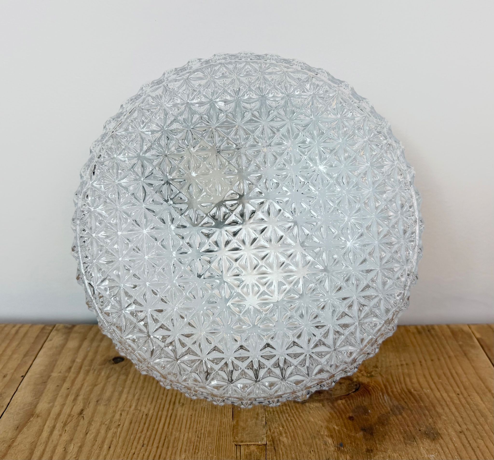 Vintage Glass Wall or Ceiling Light, 1970s